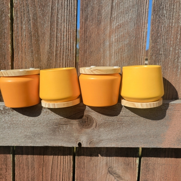 Orange & Yellow Succulent Planters ~ Vases  Candle Holders Boho  Cottage FINAL! - Picture 6 of 16